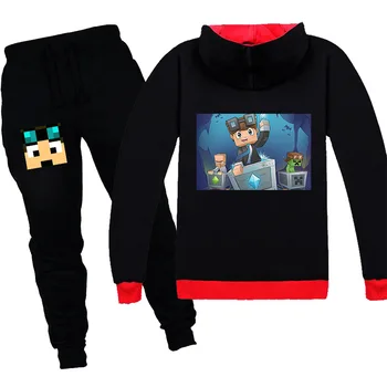 

kids Boys Girls autumn suit thanksgiving Cartoon Clothes Sweatshirts Long Sleeve +trousers Christmas Shirt Game Creeper