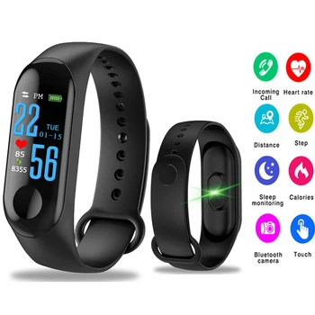 

M3 Smart Watch Bracelet Men Women Blood Pressure Heart Rate Monitor Waterproof Fitness tracker Smart Band High Definition Color