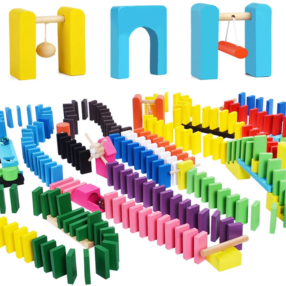 

12 Colorful Standard Domino Buliding Blocks Mechanism Device Queue Game Assembly Brick Children's Educational Toys Adult Gift