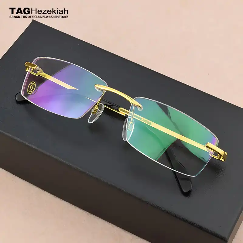 Frameless glasses frame titanium Ultralight women frame degree