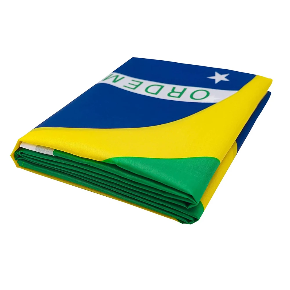 XXL Bandera Brasil 250 X 150CM Con Metal Ojales Para Izar Alzada Copa Del  Mundo