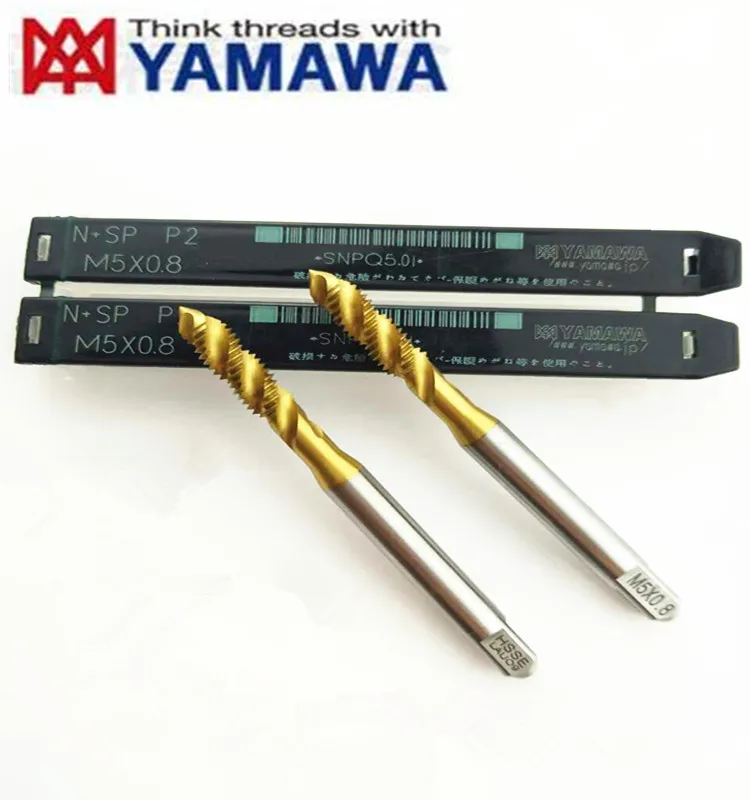 10PCS YAMAWA Titanium coating HSS-E M3 M4 M5 M6 M8 M10 M12 M14 M16 Spiral  groove flute thread taps