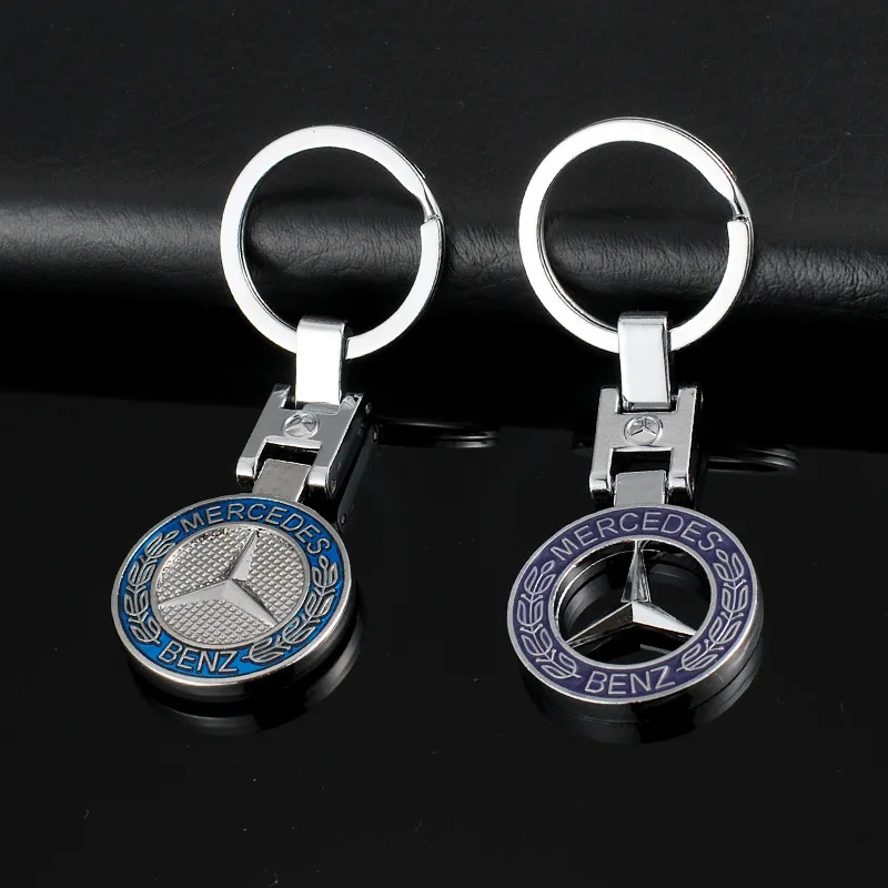 

Fashion pendant hollow solid Mercedes car logo metal keychain men's business waist hanging 4s shop gift key chain accessories