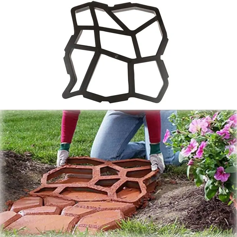 

Path Maker Mold 40*40*4cm Walk Concrete Paving Design Paver Mould Garden Stepping Stone DIY Pavement Patio Driveway