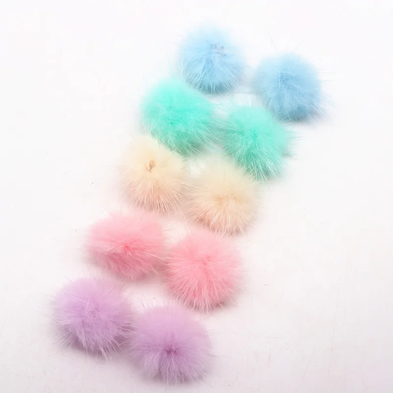 Description Picture 5 of item3cm Fur Pompom Mink Pom Poms Colors Soft mink Pompon DIY Material Earrings Accessories Decor Clothing Hats Supplies 10pcs