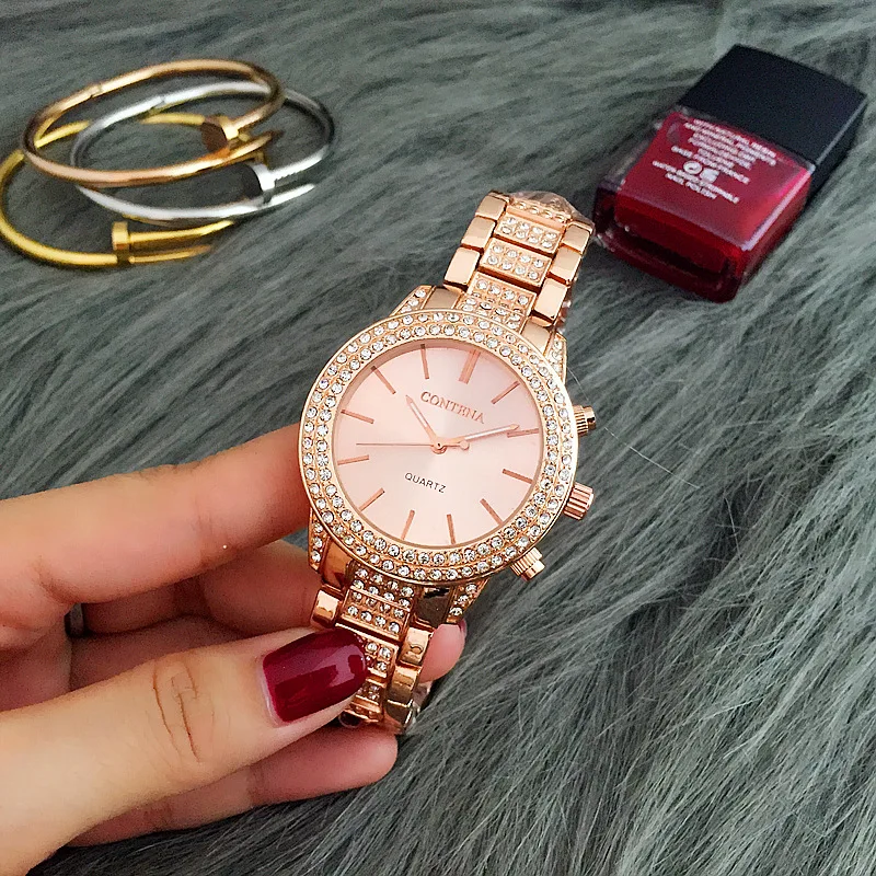 relógios femininos luxo diamante rosa ouro senhoras