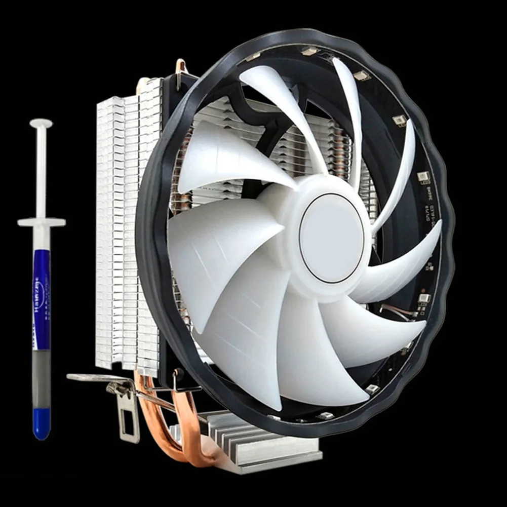 Durable 12V Copper 3 Pin Silent Cooling Radiator RGB Fan 2 Heatpipes CPU Cooler  Led Desktop Computer For LGA 1155/1151 AMD | Компьютеры