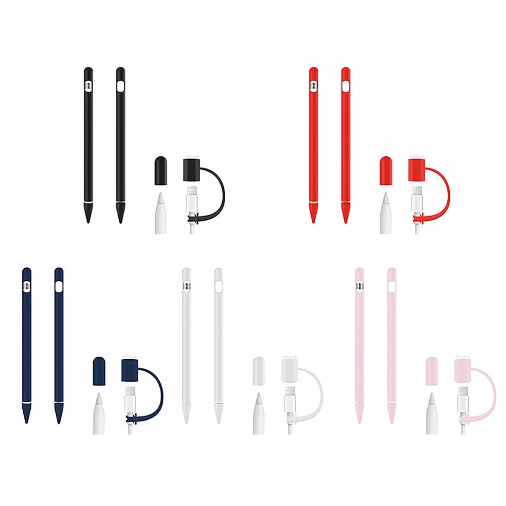 4 в 1 мягкий силиконовый чехол для Apple Pencil, 1 чехол для iPad, планшета, стилус, защитный чехол