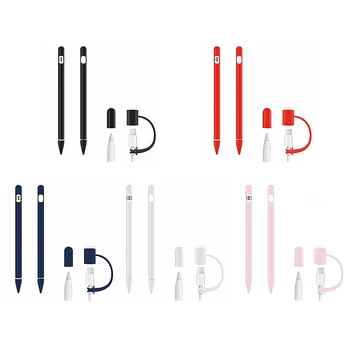 

4 in 1 Anti lost Cable Soft Silicone For Apple Pencil 1 1st Case Covers For iPad Tablet Touch Pen Stylus Protective Sleeve Cover