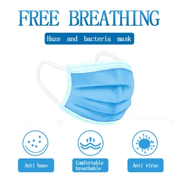 

3 Laye Disposable Mask Anti Dust Elastic Ear Loop Dust Filter Anti Bacterial Safety Mask Protection Masks Face Masks