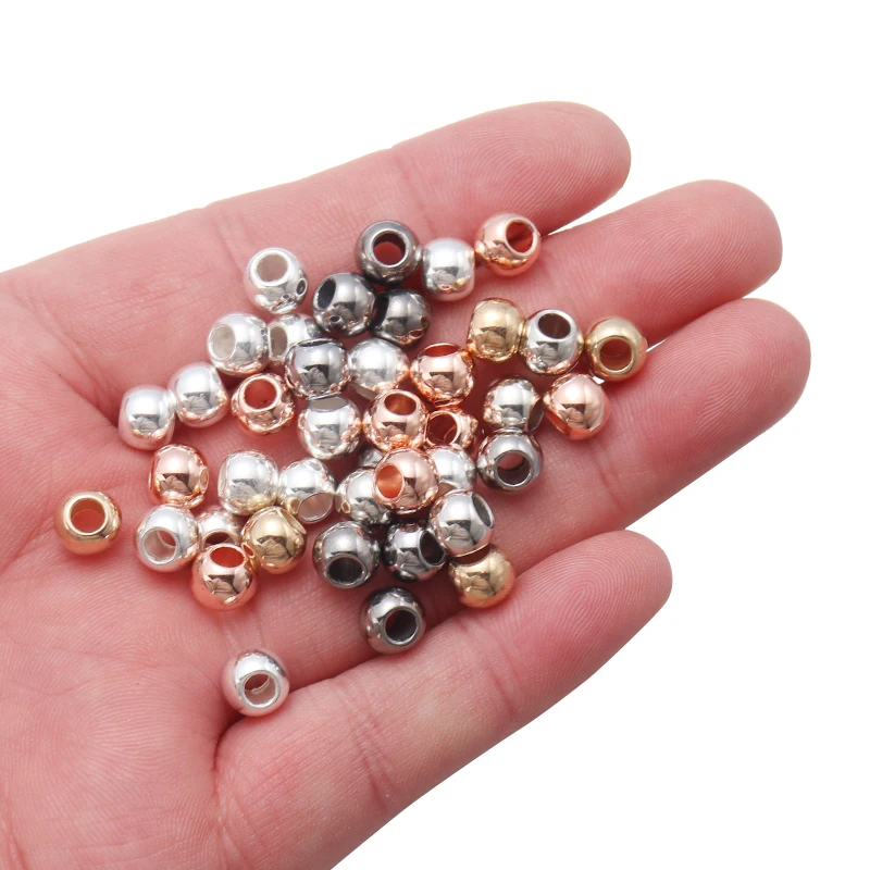 Lot de perles rondes entretoises CCB pour la fabrication de bijoux, vente en gros, pour bracelets, 6, 8, 10, 12, 14mm, lot de 20 à 100 pièces