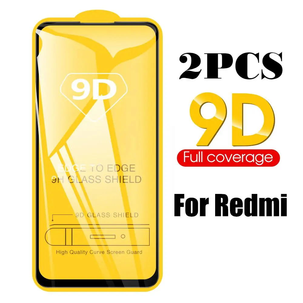 Закаленное стекло 9D для Xiaomi Redmi 9 K20 Pro защитное с полным покрытием Note Max 9s 7 6 8 2 шт. |