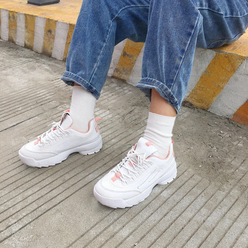 2019-Women-Running-Shoes-White-Pink-Cheap-Sneakers-Woman-Cushioning-Platform-Breathable-Wave-Sports-Triple-S (2)