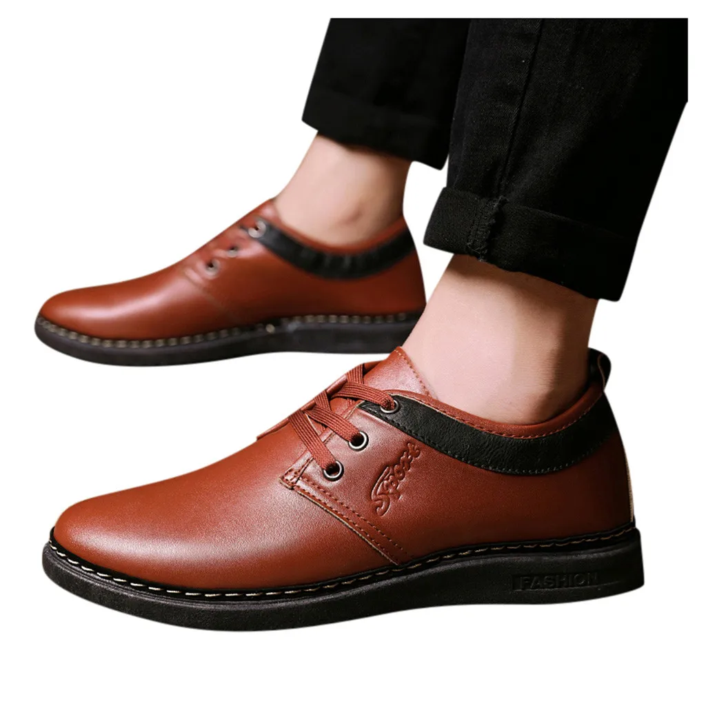 Кожаная обувь Мужские модельные туфли-оксфорды с острым носком в деловом стиле для мужчин; дизайнерская роскошная мужская деловая Обувь На Шнуровке;#3