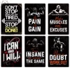 Gym Sign Metal Poster Plaque Metal  Work Out Wall Decor for Man Cave Gym Tin Sign Decorative Plate ► Photo 3/6