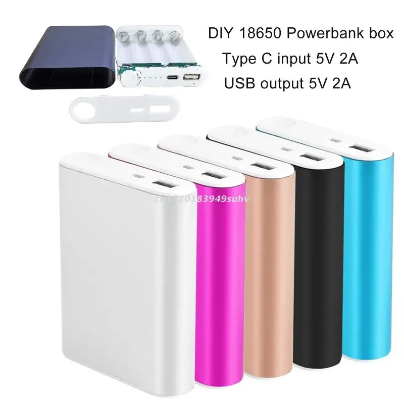 Сплав USB C Вход 5 в 2A выход 4x18650 DIY чехол для внешнего аккумулятора