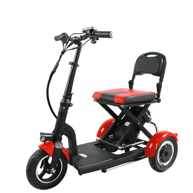 Electric Kick Scooter Adult Three Wheel Electric Scooters Tricycle 36V 300W Portable Folding Electric Elderly Scooter (8)