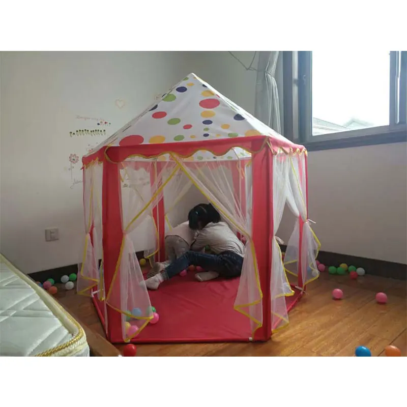 Tipi Детская Игрушка палатки дети замок для игр Играть Палатка дом Тюль палатка на шестигранный замок игровой дом игрушки