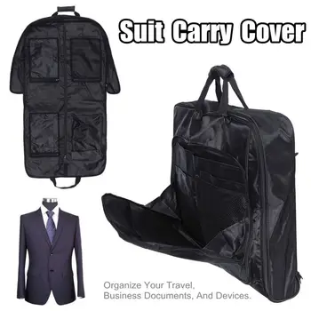 

2019 Waterproof Folding Suit Bag Men Clothes Cover Black Oxford Garment Bags With Handle Business Men Travel Bags For Suits