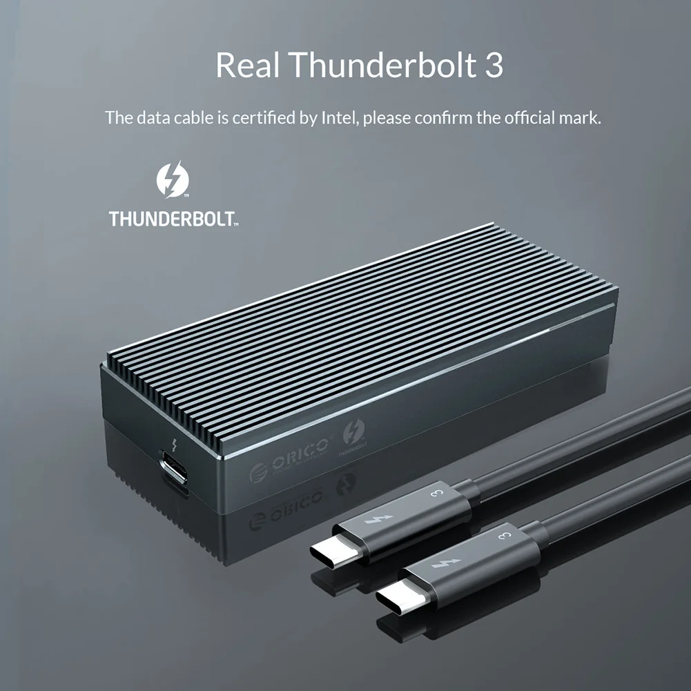 Thunderbolt 3 SSD коробка NVME M.2 Корпус чехол 2 ТБ алюминиевый Type C с 40 Гбит/с к кабель для