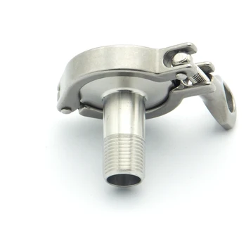 

304 Stainless Steel Sanitary Pipe Fitting Set 1/8" BSP Male Thread Ferrule + 1.5" Tri Clamp + Silicon Gasket + End Cap