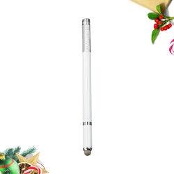 Pluma de Punta capacitiva 3 en 1, lápiz Stylus Universal para pantalla táctil, con ventosa, para tabletas, escritura a mano, portátil (blanco)