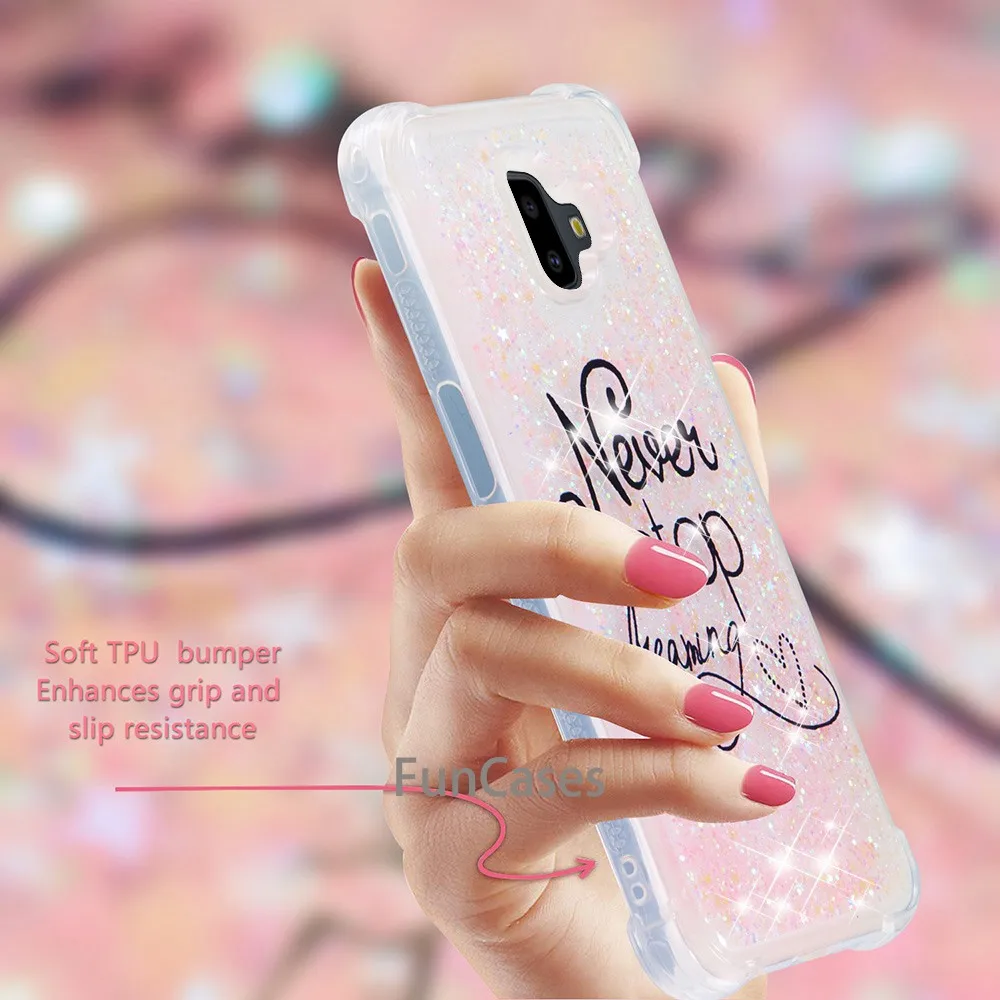 Чехол для Samsung J6 Plus + Мягкий силиконовый чехол из ТПУ с жидким песком Galaxy J6Plus 2018 J 6