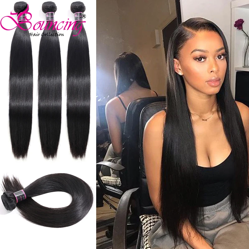 Bouncing Straight Hair 30 Inch Bundles Human Hair Extensions 40