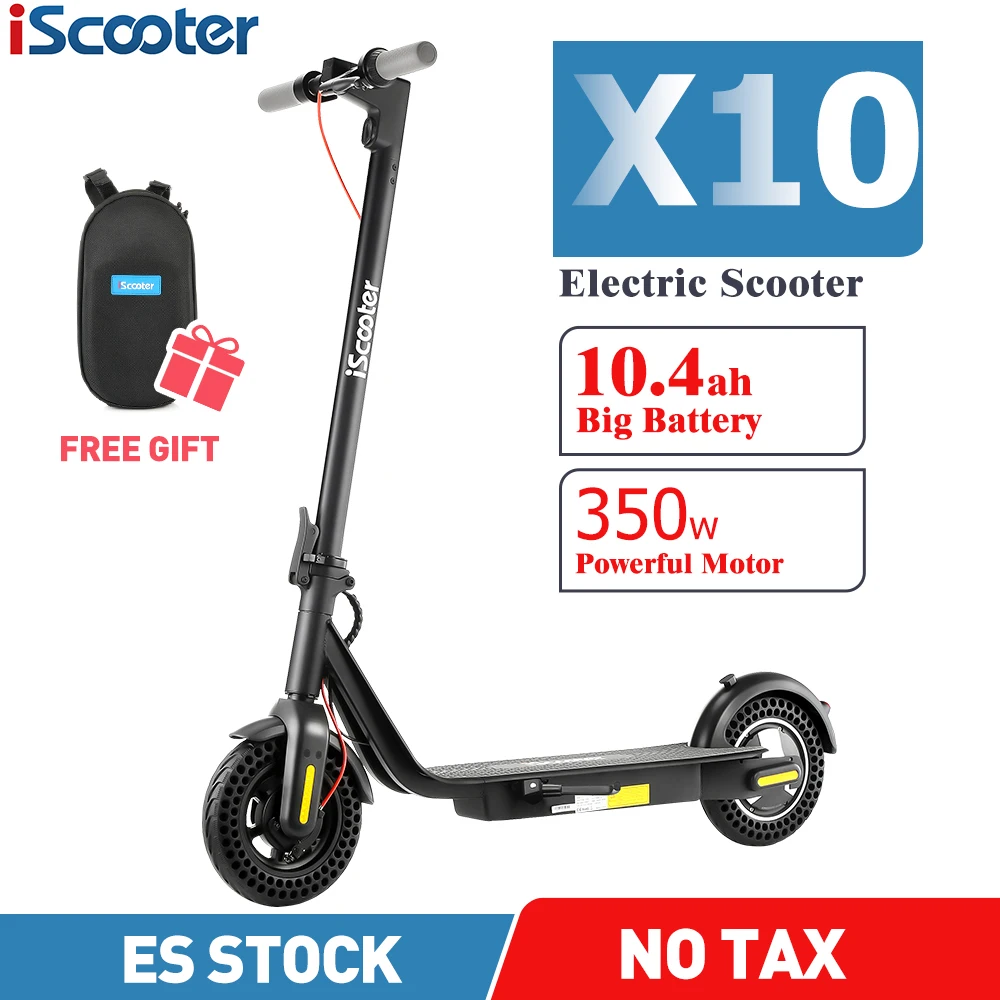 Gran venta IScooter-patinete eléctrico plegable para adultos, 10 pulgadas, 350W, 30 Km/H, batería de 35Km de largo alcance, 48V, con aplicación r0QK3Db8DyR