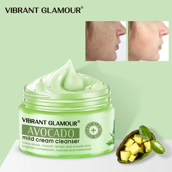 

VIBRANT GLAMOUR Massage Mask AVOCADO Face Cleanser Shrink Pores Remove Blackhead Strawberry Nose Smoothing Moisturizing Mask