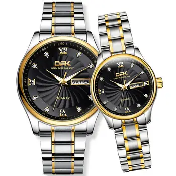 

Reloj Pareja Luxury Couple Watch Men Watches Women Week Fashion Love Watches Stainless Steel Waterproof Date Pair Watch Luminous