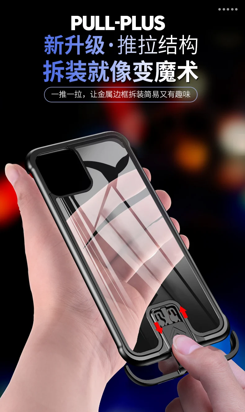 Металлический бампер из закаленного стекла, чехол для телефона iPhone 11 Pro Max, роскошная прозрачная алюминиевая рамка, стеклянная задняя крышка для Apple iPhone 11 Pro 11Pro Max, ударопрочный чехол