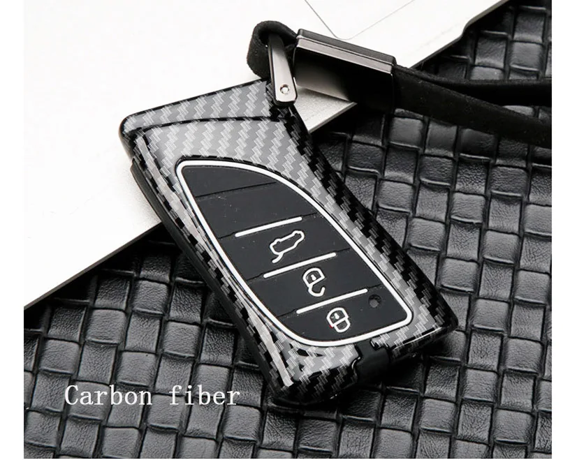 Carbon fiber Автомобильный стильный металлический корпус ключа для Lexus es es300h LX570 LS500h ES200 UX260h умный чехол для ключа автомобиля чехол для ключей для автомобиля - Название цвета: Carbon fiber