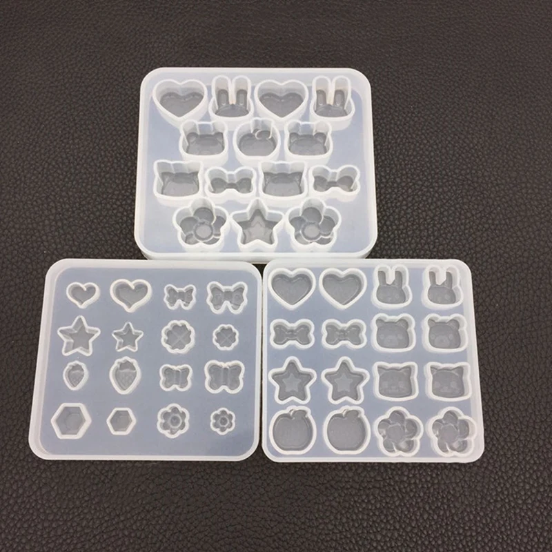 6Pcs Silicone Mold for Making Jewelry Accessories: 3Pcs Diamond Heart Shaped Jewelry Mold Handcraft Epoxy Tools& 3Pcs Diy Resin