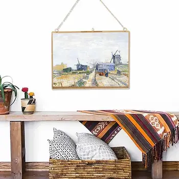 

Metal Retro Hanging Glass Dried Flower Photo Frame Plant Specimen Clip Simple Modern Photo Wall Decoration Picture Frame