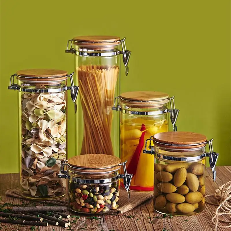 

Glass Storage Bottles Jar Food Stash Jar Airtight Smell Proof Container Coffee Storage Tank Small Tea Jar Food Container Bottle