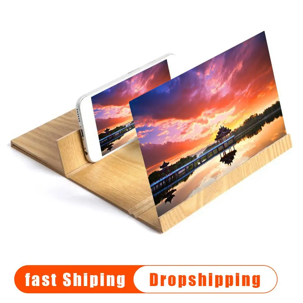 Online Nueva lupa de pantalla de teléfono móvil de 12 pulgadas amplificador de vídeo 3D HD plegable soporte de expansión ampliado para soporte de bicicleta de vídeo soporte de coche