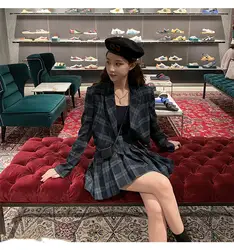 Ранняя осень 2019 Новый Стиль онлайн знаменитостей Малый Костюм женский корейский стиль свободный костюм юного стиля платье наряд два-пи