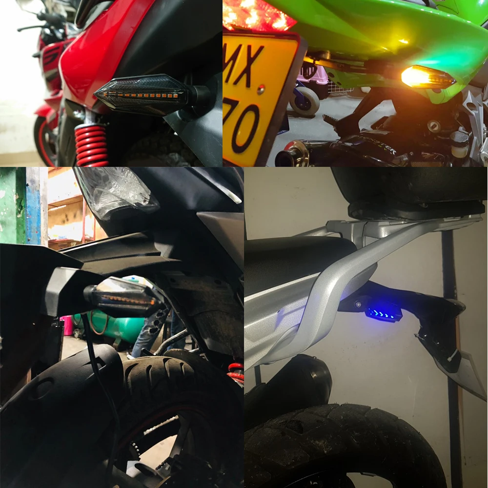 2/4 шт 12В водить мотоцикл сигнала поворота Стоп-сигнал индикатор светильник мигалка для Kawasaki ninja 300 400 650 250 Z400 Z900
