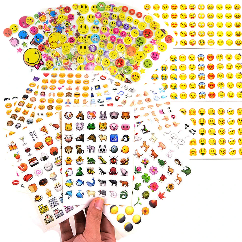 

Newest Cute Head Smiling Stickers Smile face Stickers Children Kids Toy For Phone Notebook Ipad christmas gift birthday present