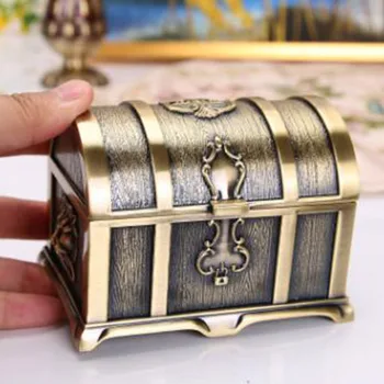

1x Zinc Alloy Metal Crafts European Classical Treasure Box Pirate Box Storage Box Storage Holder Home Decors