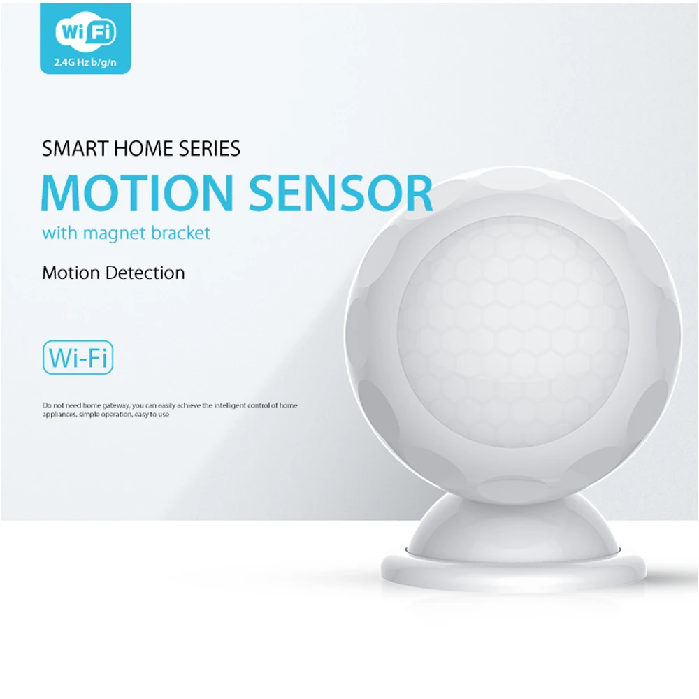 

Home Security Tuya 2.4G Wifi PIR Motion Detector Wireless Mini Infrared Alarm Smart Sensor Support Tuya Smart Life App Control