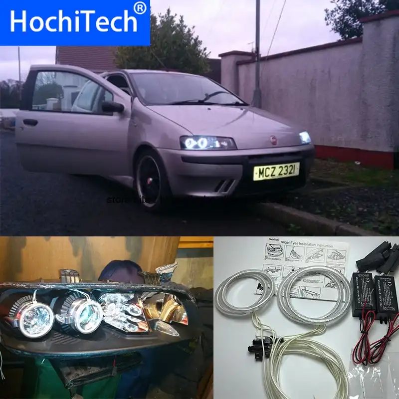 Hochitech For Fiat Punto Mk2 1999 2010 Ultra Bright Day Light Drl Ccfl Angel Eyes Demon Eyes Kit Warm White Halo Ring Day Light Demon Eyeseyes Angel Aliexpress