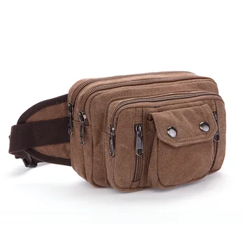 

Summer New Style Men's Running Bag Zipper & Hasp Soft Canvas Bag Casual Style
