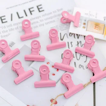 

8 PCS mini metal pink female round tail clip clothes photo paper pin pin clothespin craft postcard clip family wedding decoratio