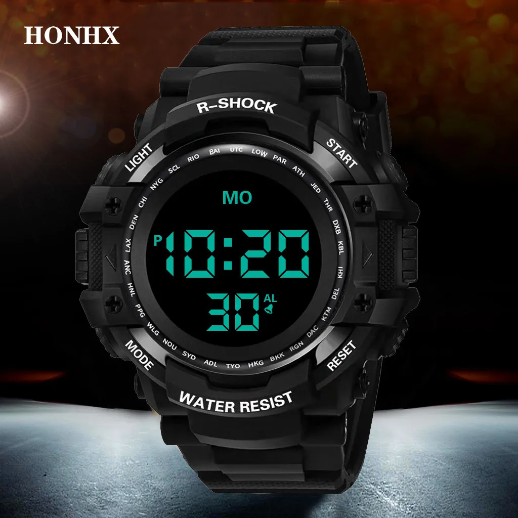

Man watch Reloj hombre HONHX Luxury Mens Digital LED Watch Date Sport Men Outdoor Electronic Watch Montre homme@@8