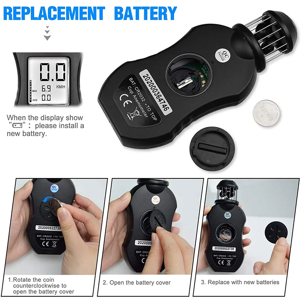 최신 휴대용 풍속계, HP-876 디지털 풍속계, HVAC 환기구, 보트 항해, 사격용 풍량 측정