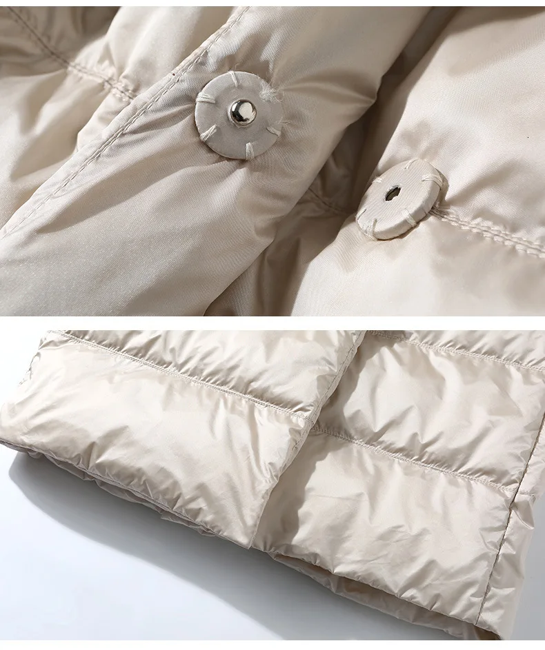 Down jacket female new long section loose thick white duck down hooded down jacket kaban chaqueta mujer manteau casacos jas