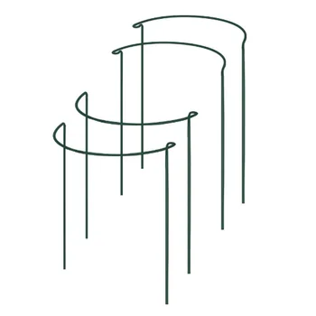 

Plant Support Stake, 4-Pack Half Round Metal Garden Plant Supports, Green Garden Plant Support Ring, Garden Border Supports