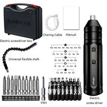 3.7v conjuntos de ferramentas elétricas portáteis mini usb recarregável sem fio multifuncional sem fio chave fenda elétrica setss